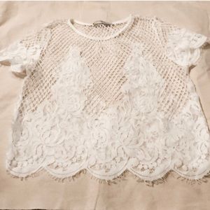 Zara lace crop top sz S